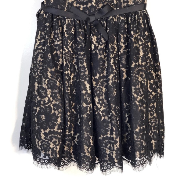 Liberated & Free Black Chantilly Lace Strapless Cocktail Party Dress - Picture 6 of 16